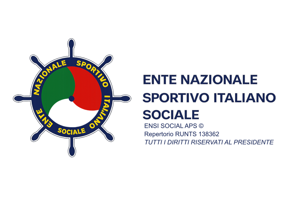 Timone di ENSI con denominazione, dicitura ENSI SOCIAL APS © e Repertorio RUNTS 138362